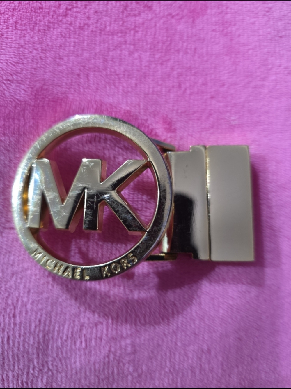 Michael Kors Gold MK Logo Belt Buckle